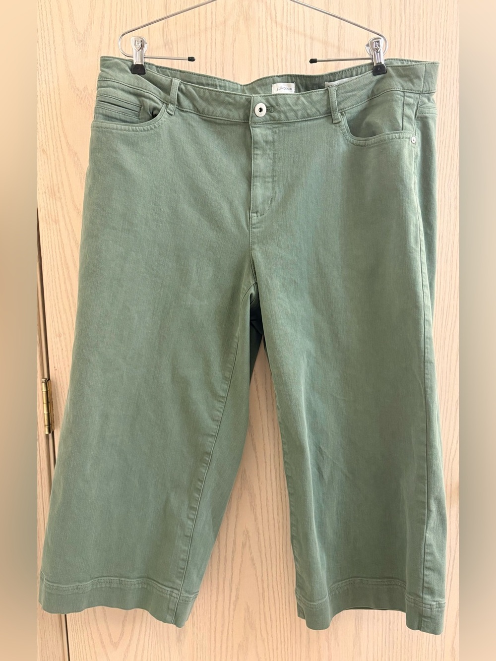 J. Jill Cropped Wide-Leg Jeans in Sage Green